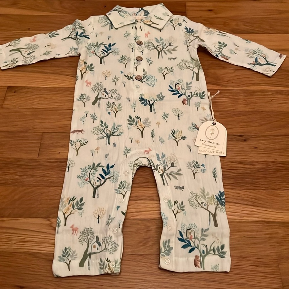 Elegant Baby 6-9 one piece outfit with snaps NWT
